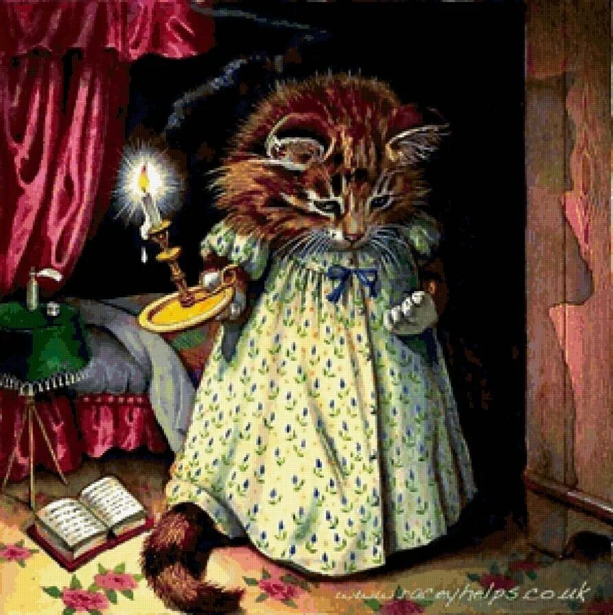Старинные открытки добрый вечер. Художник Racey helps. Спокойной ночи в стиле ретро. Кошка иллюстрация. Винтажные открытки с кошками.