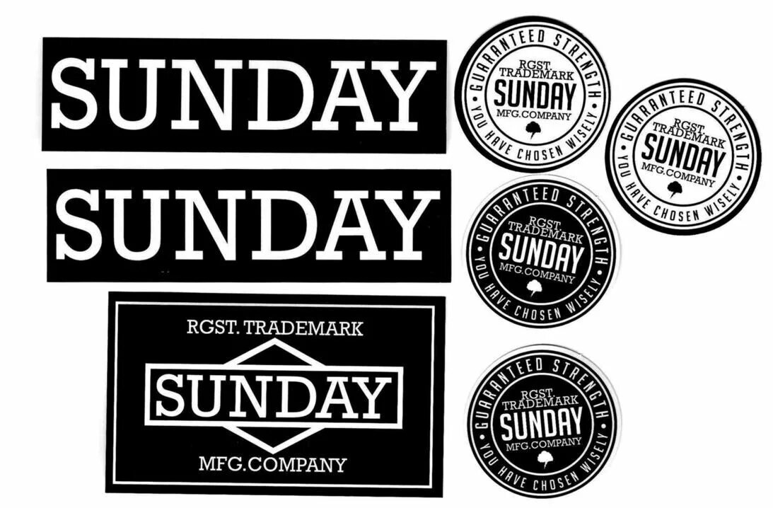 Sunday. Sunday логотип. наклейки sunday bmx. sunday bmx лого. наклейки сандей бмх.