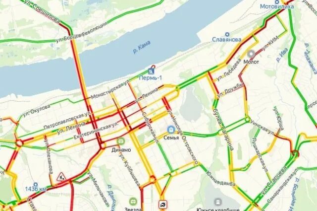 Городской транспорт карта пермь. Пробки Пермь. Карта Пермь пробок.