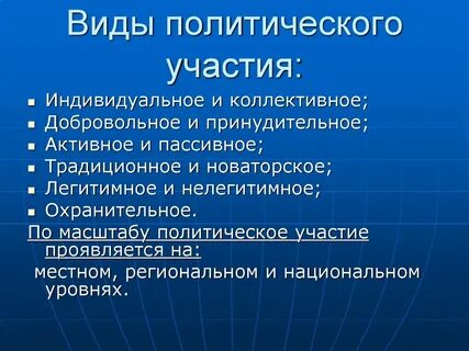 Тему политическое участие