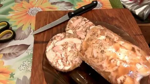 Курица в бутылке с желатином