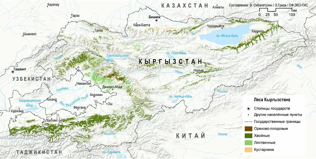 Какие карты в киргизии. Заповедники Кыргызстана на карте. Рельеф Киргизии карта. Карта лесов Кыргызстана. Карта растительности Киргизии.