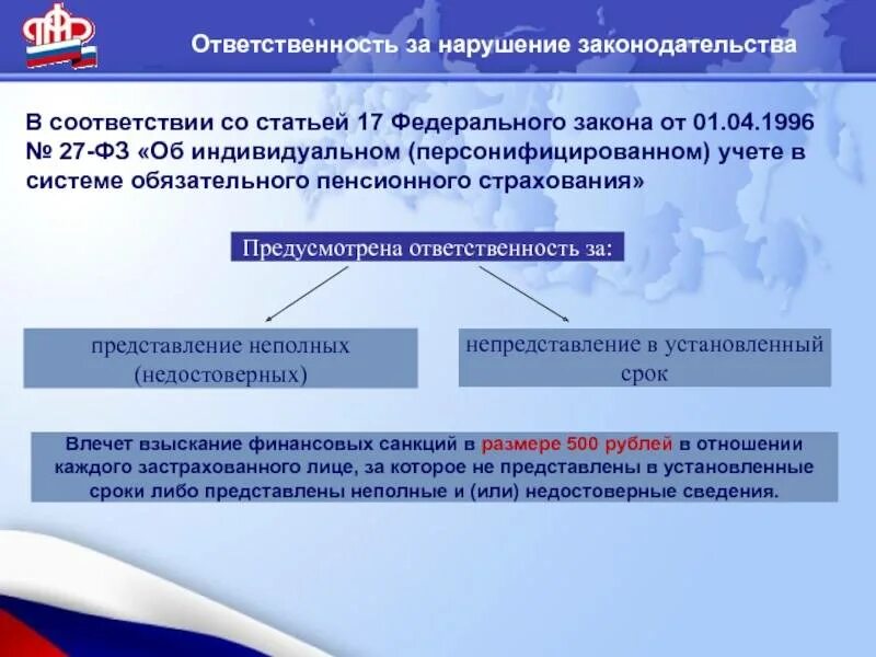 Какой штраф за персонифицированные сведения