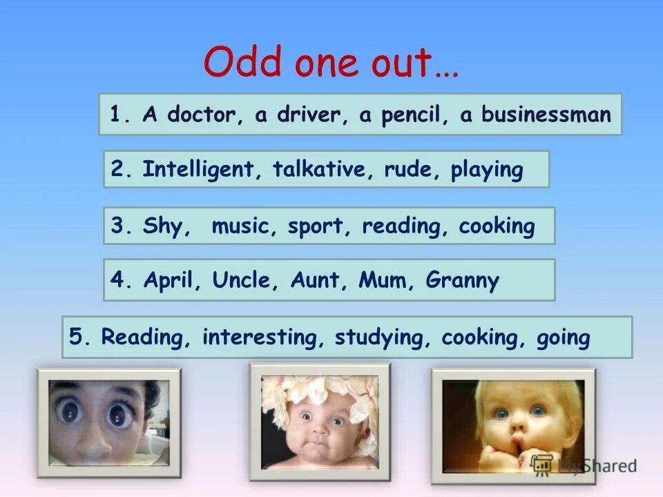 Find the odd one worksheet for kids. фразовый глагол check. Child out перевод. фразовый глагол give. English in 23 april.