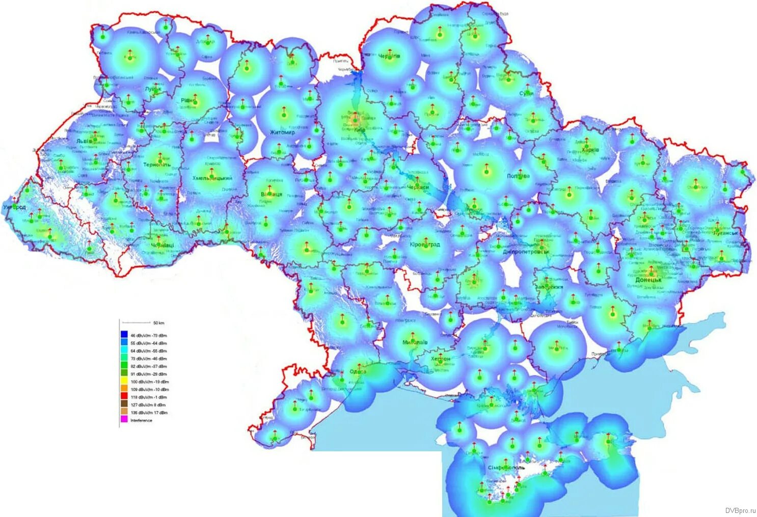 Dvb ретранслятор. Двб т2 карта покрытия. карта покрытия т2 в крыму. вышки цифрового сигнала dvb t2. зона покрытия цифрового эфирного телевидения dvb-t2.