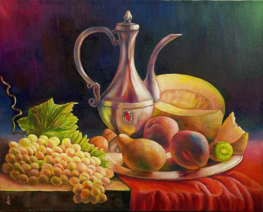 Изображение картины натюрморт. Натюрморт маслом на холсте для кухни. картина кувшин и фрукты. натюрморты с фруктами и кувшином маслом. натюрморты маслом на холсте с фруктами и кувшином.