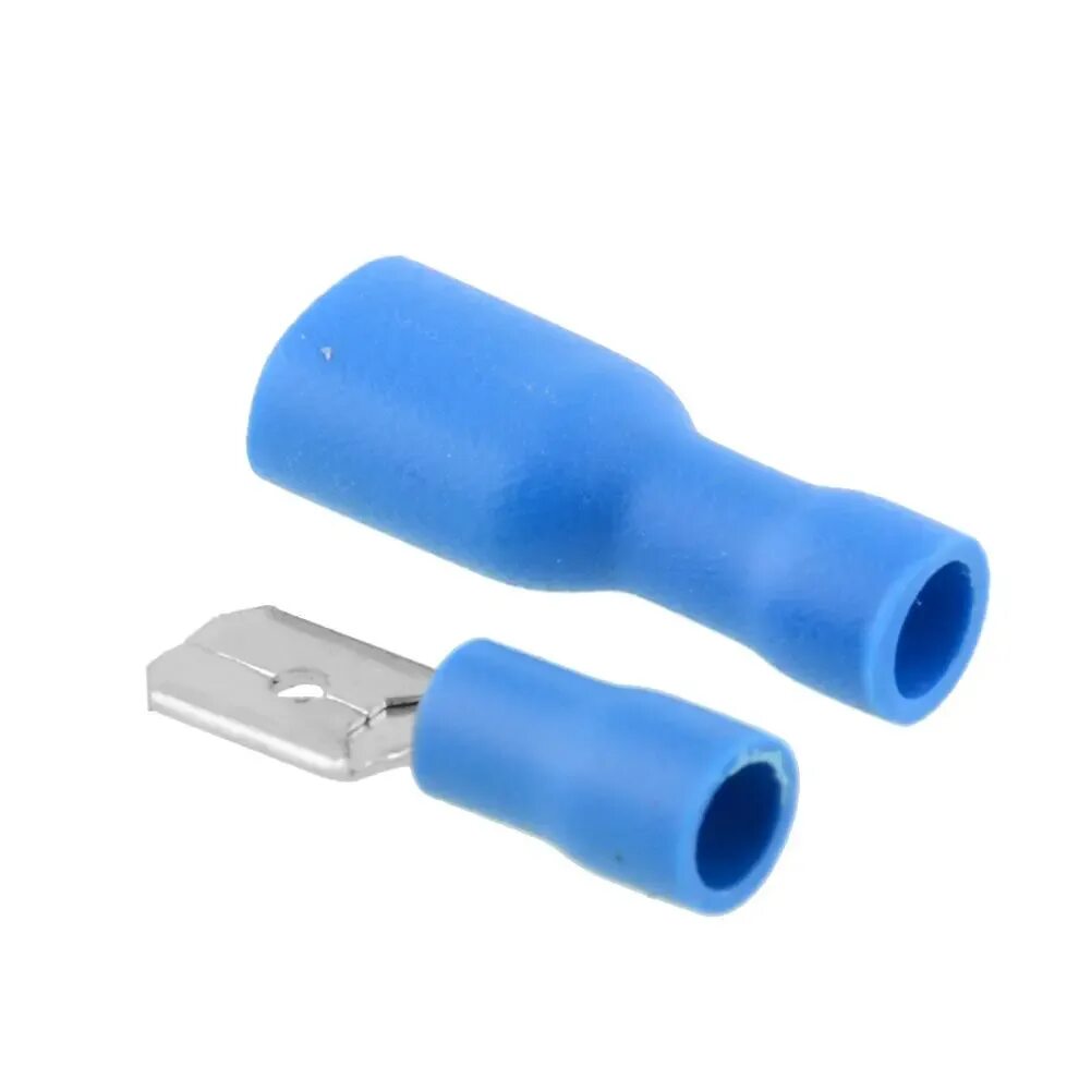 Изолированные соединители. Обжимные соединители проводов 12 awg. 6.3mm female insulated terminals blue 16-14 gauge awg. клемма awg 14-16 (синяя). connector spade 6.3mm male pcb.