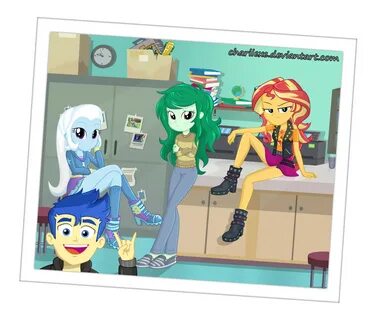 1744905 - safe, artist:charliexe, flash sentry, mystery mint, sci-twi, sun...