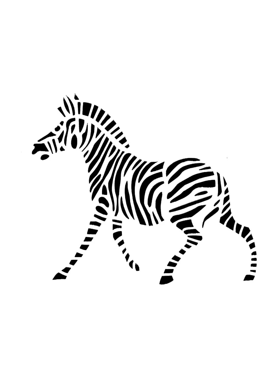 Трафарет зебра распечатать