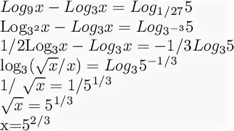 Log 1 9 15. 9log5 50 9log5 2. log 9 27 log 9 3. log9 13-x log9 10.