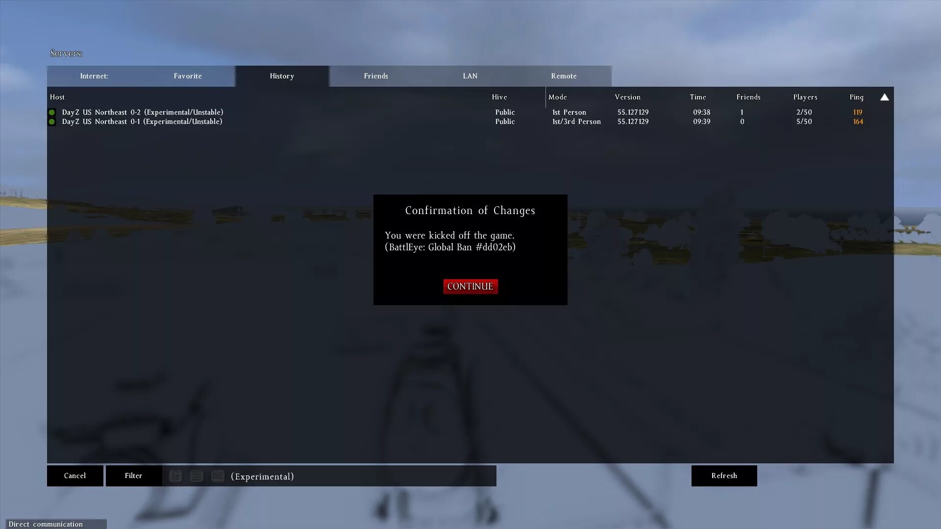 Вас выгнали из игры dayz battleye. Банов dayz. бан на сервере dayz. бан dayz 8e4c54. глобал бан в dayz.