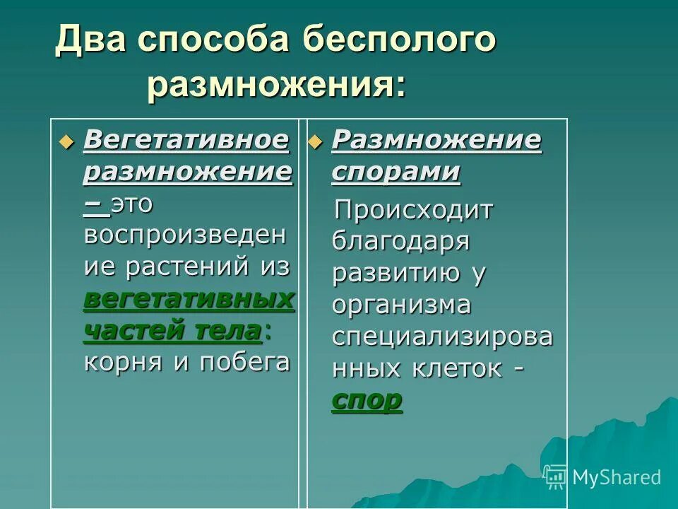 Размножение и оплодотворение не связано с водой. Главное биологическое значение бесполого.