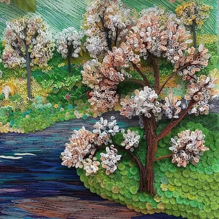 Рисунки разными материалами