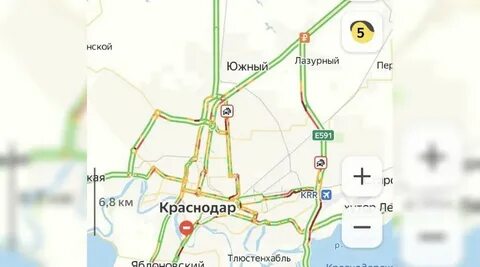 Пробки в краснодаре показать на карте