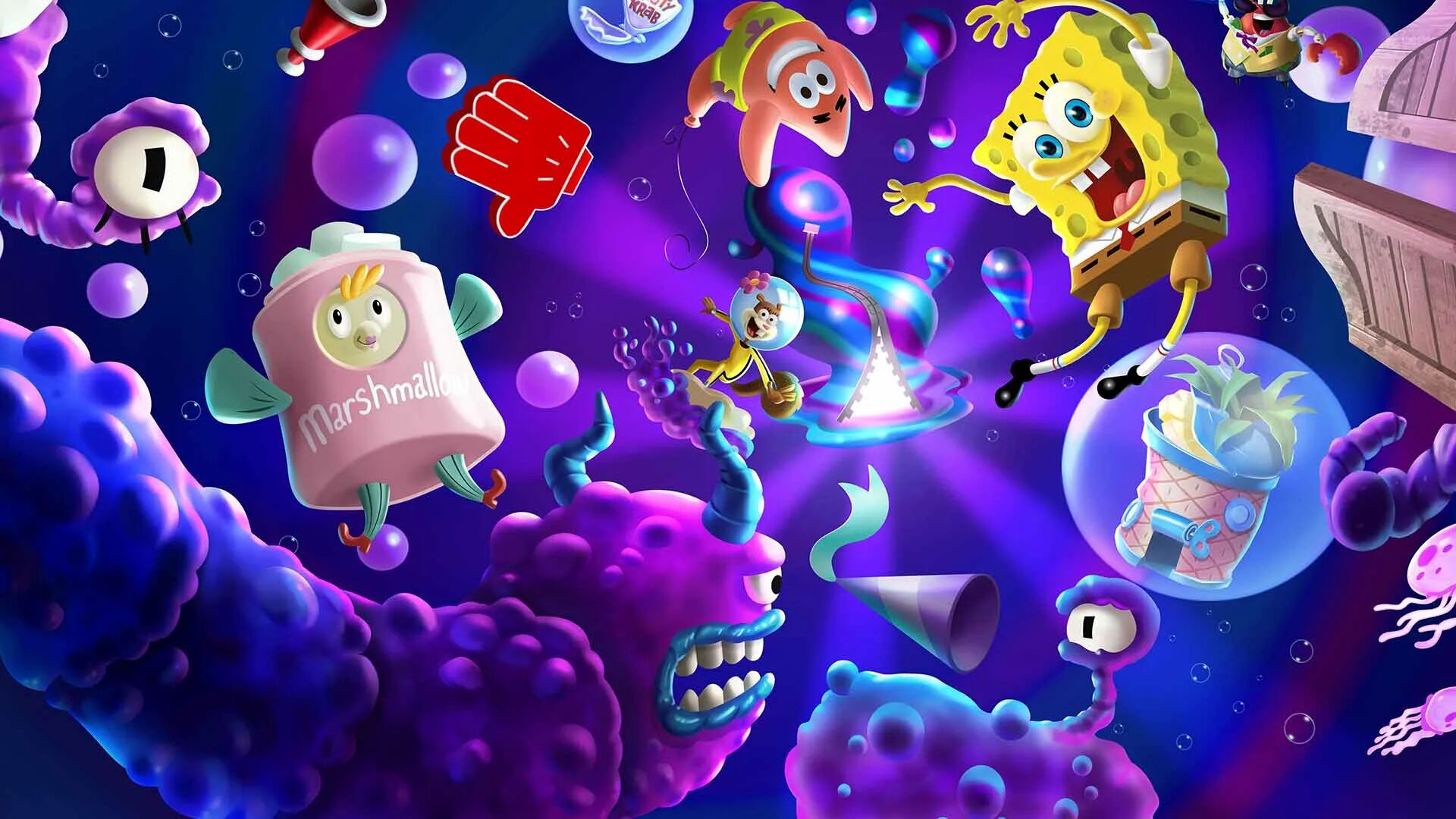 Игра Spongebob Squarepants: the Cosmic Shake. Спанч Боб Cosmic Shake. Герои игры Spongebob Squarepants: the Cosmic Shake. Spongebob 2023.