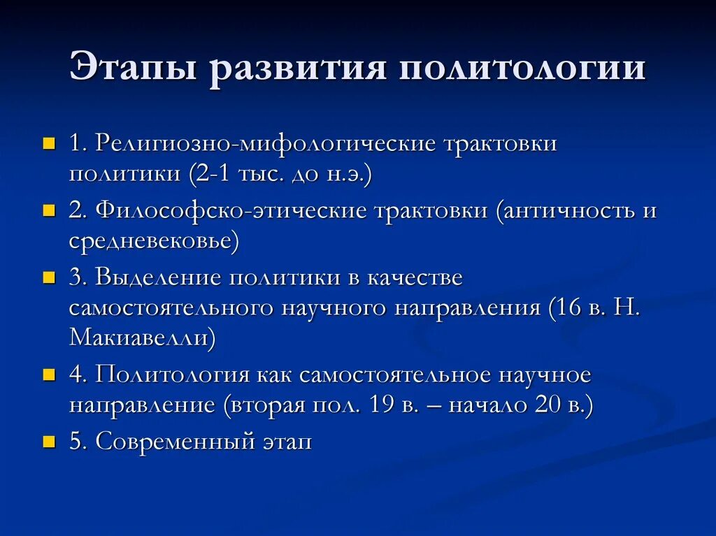 Политология как наука прошла долгий этап эволюции