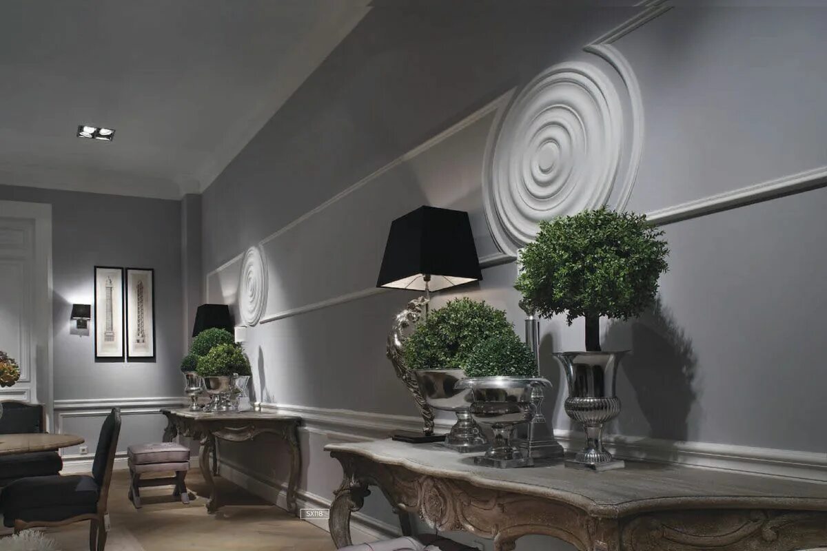 Лепнина в современном интерьере Entrance Design inredning, Lyxigt vardagsrum, Interiörer