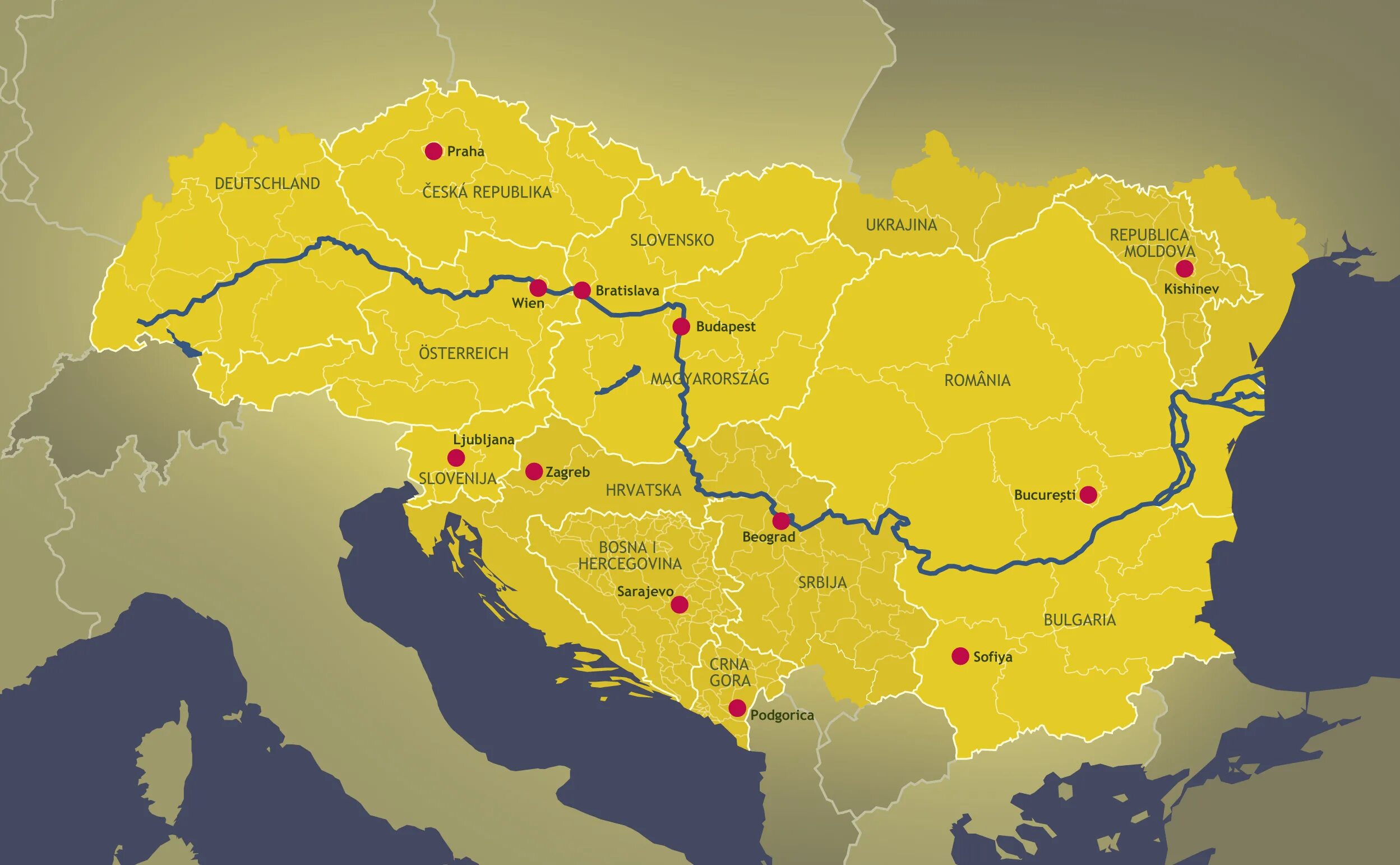 В какой стране находится река дунай. Река дунай на карте. дунай на карте украины. река дунай братислава.