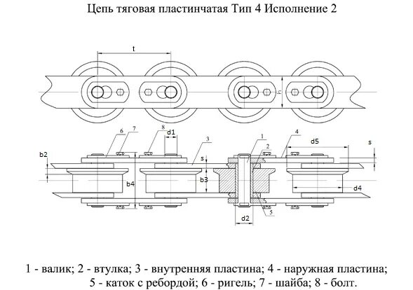 Цепь тип 4. Гост 588-81 цепи тяговые пластинчатые. цепь тяговая пластинчатая роликовая с держателями скребков. цепь пластинчатая тяговая шаг 129. тяговая пластинчатая цепь 25,4.