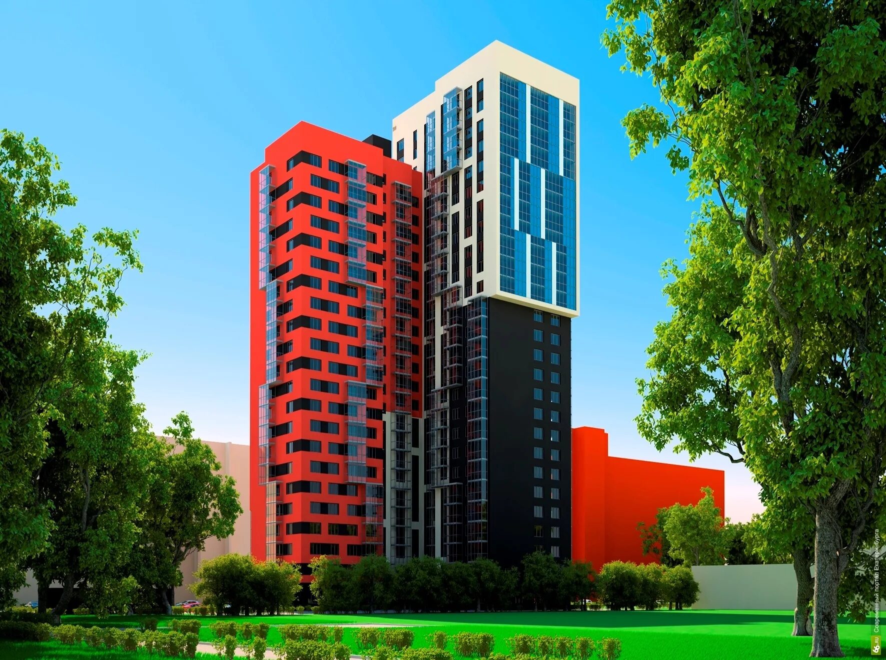 жк расцветай новосибирск. высотный дом с красным. брусника застройщик тюмень. апарт-комплекс "red7". многоэтажный дом в красном цвете.