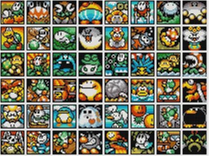 Super Mario Bros Cross Stitch Pattern: Yoshi's Island image 0.