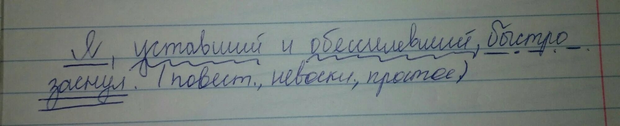 Уставший синтаксический разбор. Я стоял на палубе разбор предложения.