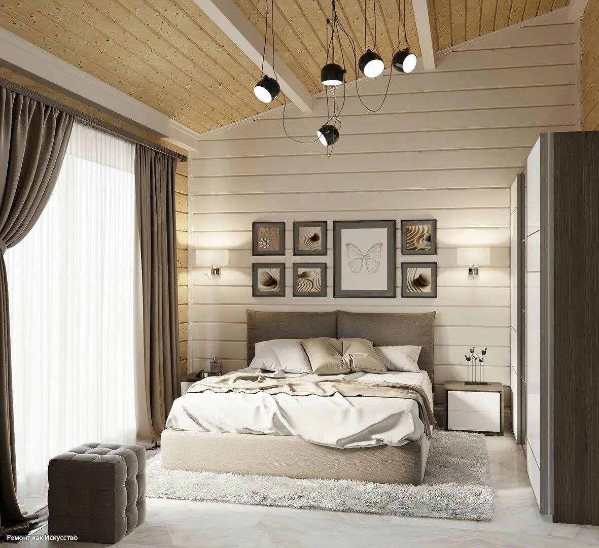 Дизайн комнат в деревянном доме. Спальня в загородном доме. Спальны в доме из бруса. Спальня в доме из клееного бруса. Имитация бруса в спальне.