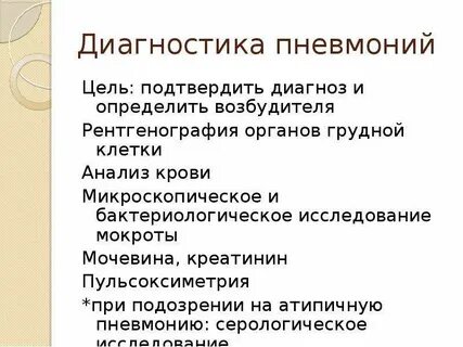Методы диагностики пневмонии