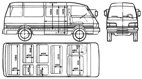Nissan vanette размеры