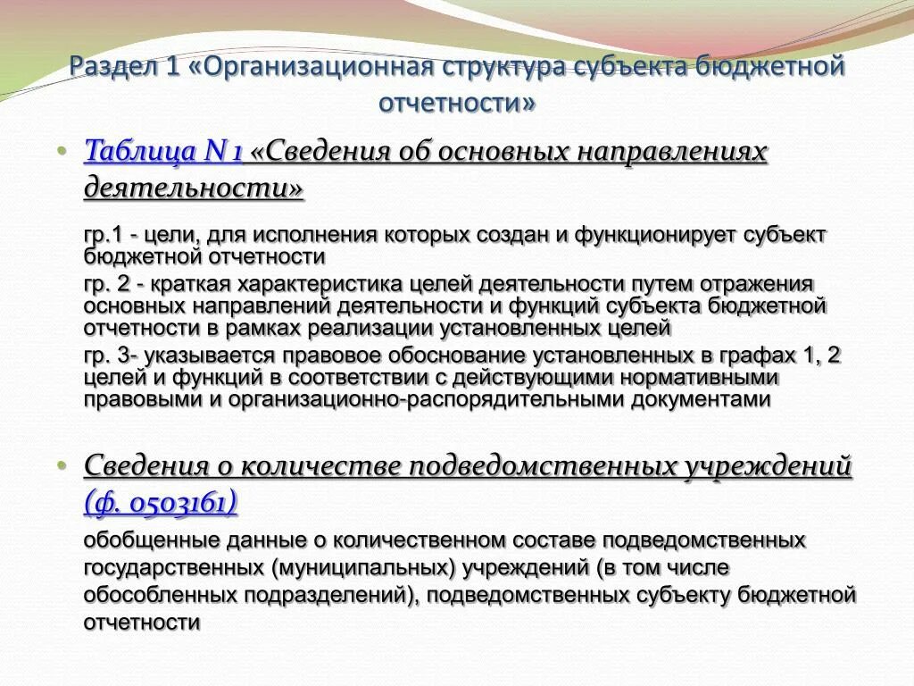 Отчет министерства финансов. Организационная структура субъекта бюджетной отчетности. Организационная структура субъекта бюджетной отчетности что писать. Результаты деятельности субъекта бюджетной отчетности. Субъект бюджетной отчетности это.