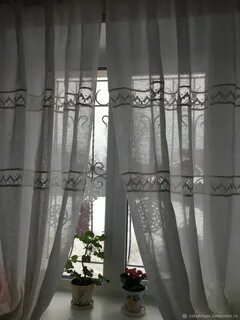 Короткий тюль лен