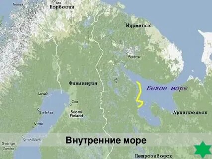 Покажи где находится белое море