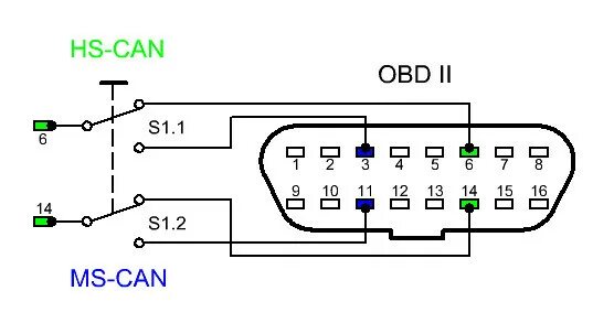 Как подключить обд к айфону. Распиновка елм 327 obd2. сканер обд 2 elm327 схема. распиновка адаптера elm327. переключатель в elm327 кан шины.