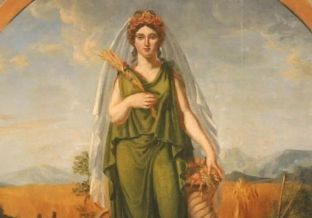 Деметра богиня. Деметра богиня древней греции. Богиня жатвы в риме. Церера богиня статуя. Картина фортуна с рогом изобилия.