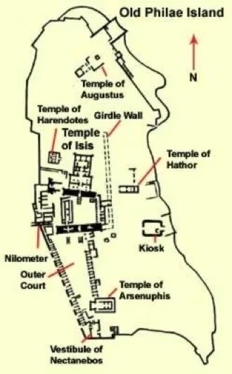 Stela Philae Temple. And island which parts