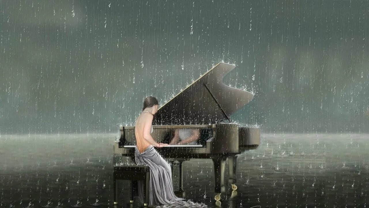 Песни под дождем слушать. Рояль под дождем. Пианино под дождем. "Мелодия дождя". Дождь и фортепиано картина.