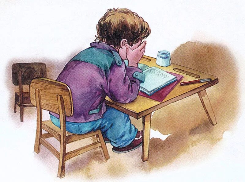 Рассказы стеснительная. Осеева обидчики. Ученик иллюстрация. Мальчик сидит за столом. Мальчик сидит за партой.