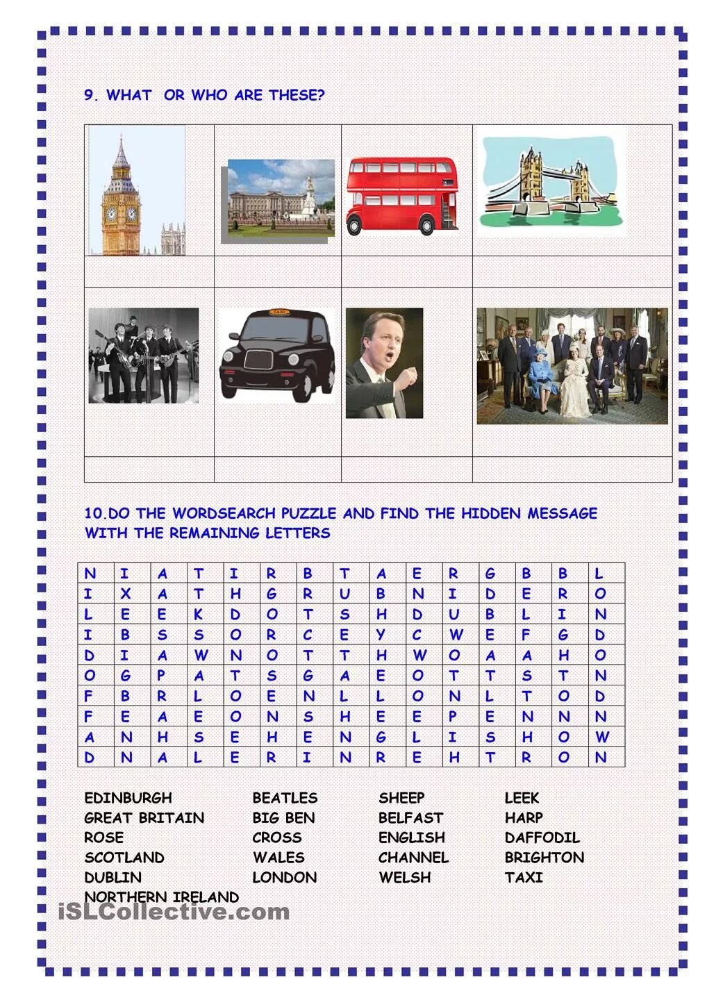 Great Britain Wordsearch. Wordsearch Britain. Isl english