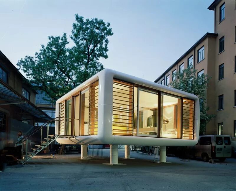 Что такое модульный дом. Сборный дом “loftcube” studio aisslinger. тини хаус дом куб. модерн тини хаус. тини хаус модерн проекты.