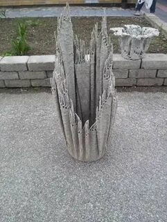 Кашпо из тряпки и цемента своими руками