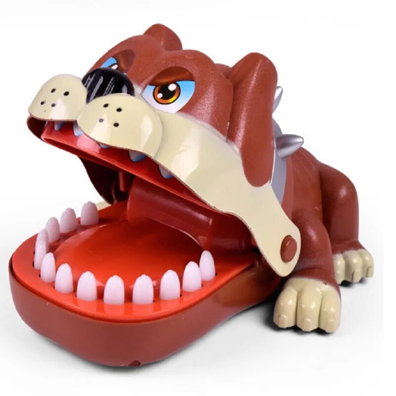 Крокодил нажимать на зубы. Игрушка крокодил дантист. Зубастик бульдог. Игрушка с зубами. Собака Зубастик игрушка.