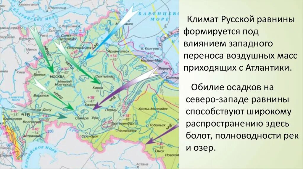 Великие равнины россии 8 класс презентация. Климатическая карта Восточно-европейской равнины. Климат Восточно европейской равнины 8 класс. Карта климата Восточно европейской равнины. Климатическая карта русской равнины.