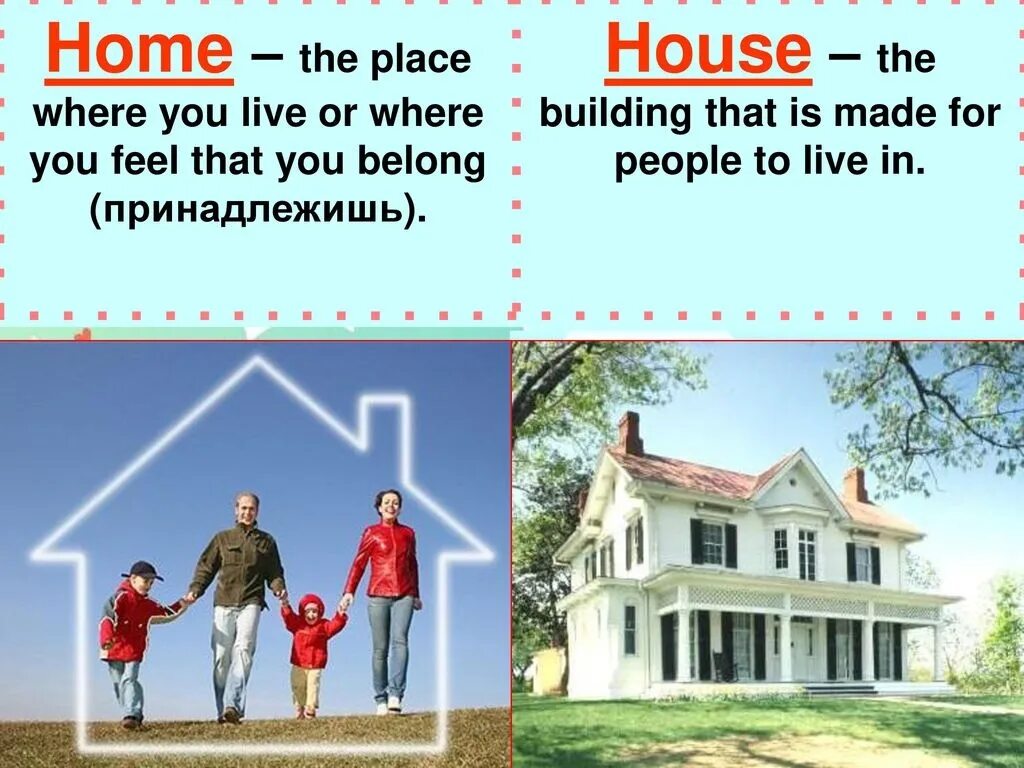 Live and house. Различие home и house. home or house разница. home house разница в употреблении. разница между словами home и house.