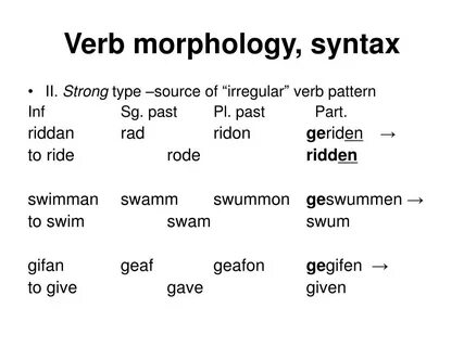 Verb patterns
