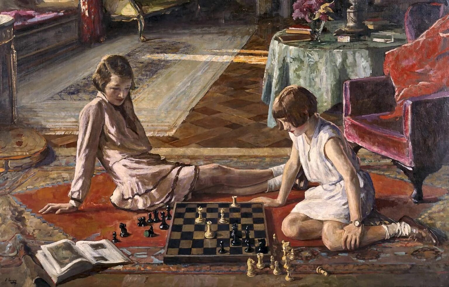 Сама с собой играй. Джон Лавери шахматистки. Картина «шахматистки» Джона Лавери. Джон Лавери живопись. Мориц Ретч шахматисты.