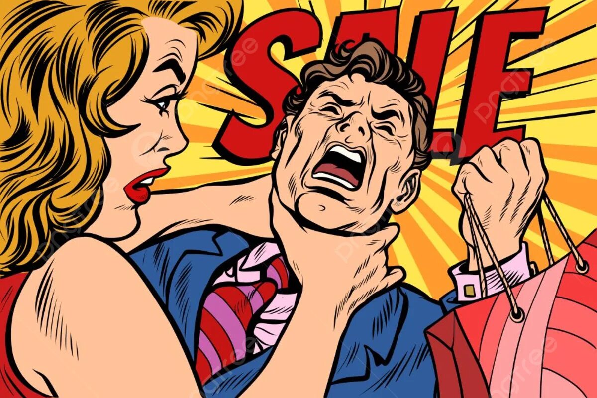 Свинг карикатура. Комиксы жена постепенно. Wife comic. Inconsiderate. Поп арт мужчина и женщина.