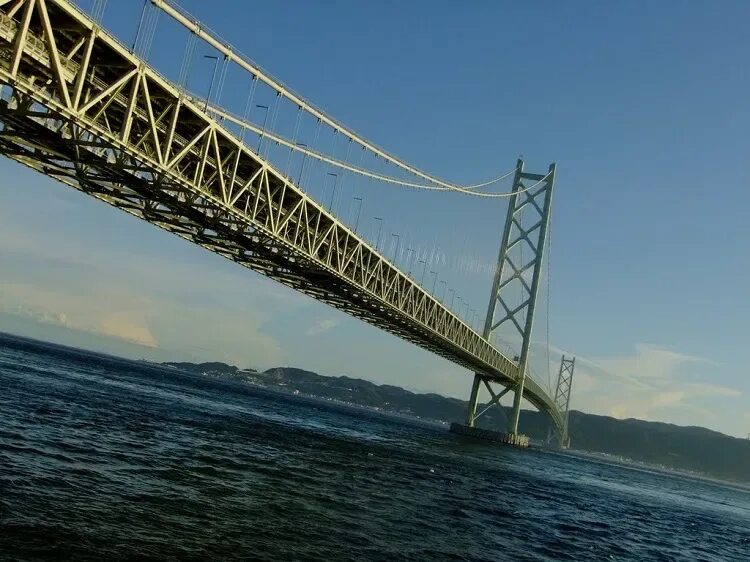 Akashi Kaikyo Bridge. Мост акаси в Японии. Висячий мост акаси-кайкё. Самый длинный мост в Японии. Название самого длинного моста