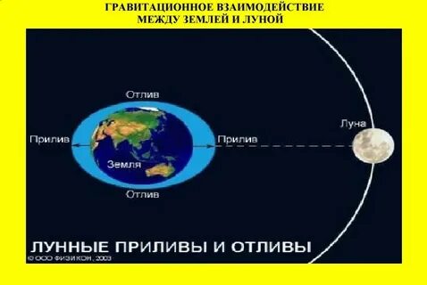 Силы взаимодействия земли и луны