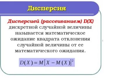 Математическое ожидание квадрата случайной величины