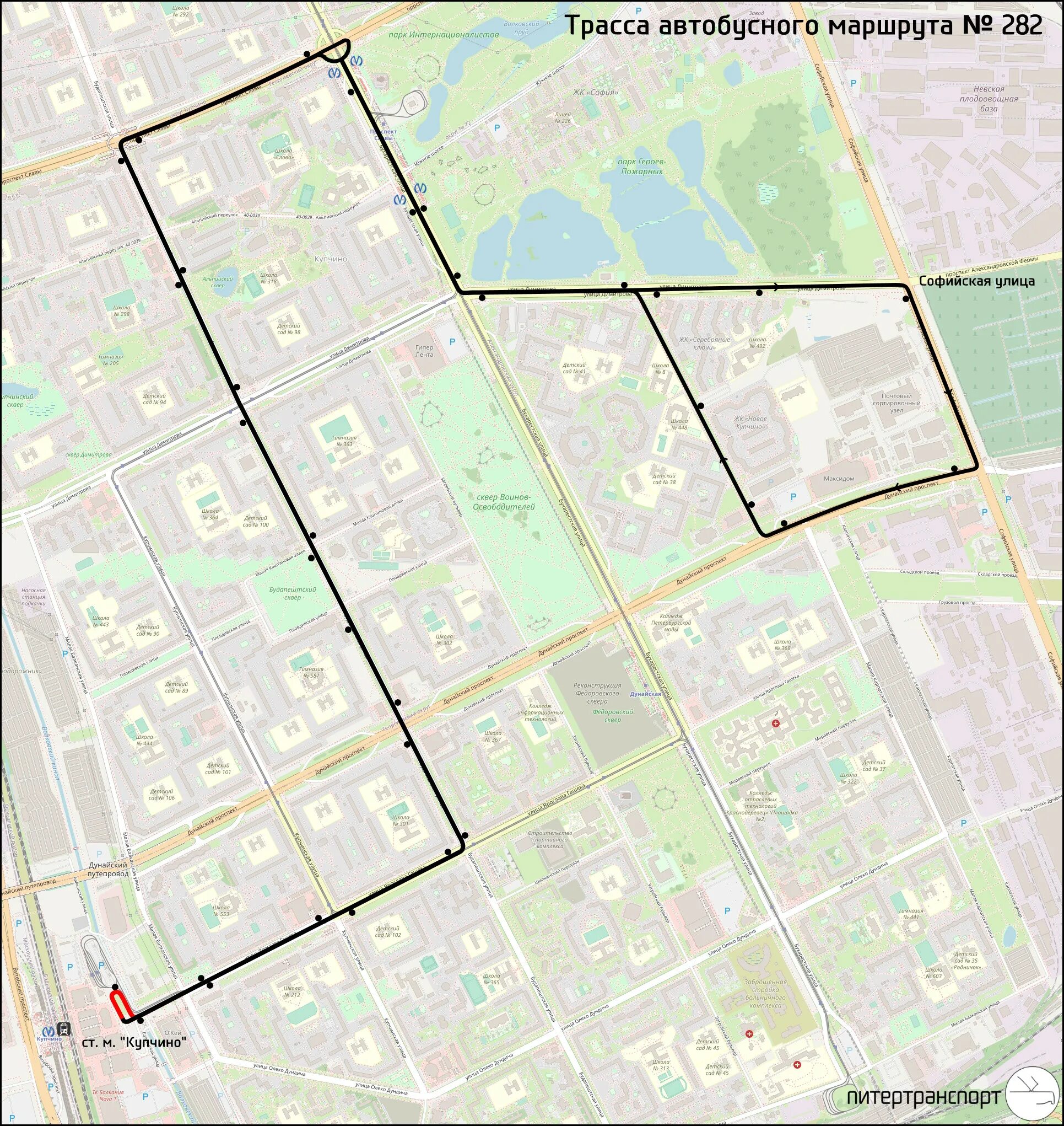 282 автобус маршрут. Автобус спб 282. Метро купчино автобусы маршруты. Автобусные маршруты. Маршрут автобуса 282 на карте.